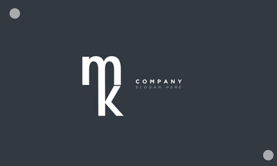 MK Alphabet letters Initials Monogram logo KM, M and K