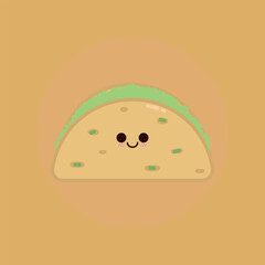 kawaii cute taco illustration - EPS vector
