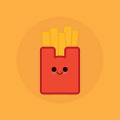 kawaii cute fries illustration - EPS vector
