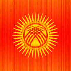 Doodle of Kyrgyzstan flag. Happy Independence Day, Happy National Day.  Scribble style Kyrgyzstan vector background. Copy space.
