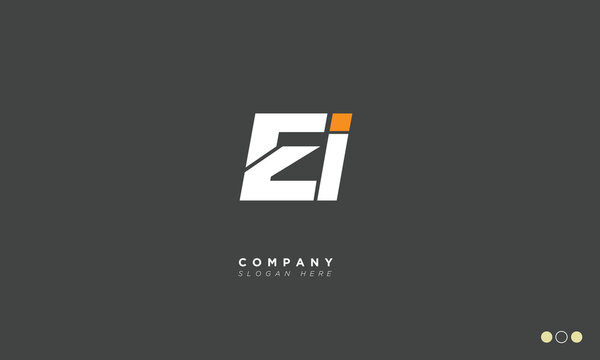 EI Alphabet letters Initials Monogram logo IE, E and I
