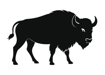 buffalo silhouette vector illustration 