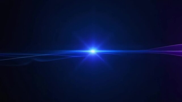 Abstract technological dark blue background, moving lines and glow, dynamic background for technological video effects