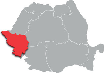 banat map ADMINISTRATIVE DIVISIONS of ROMANIA 3d isometric map