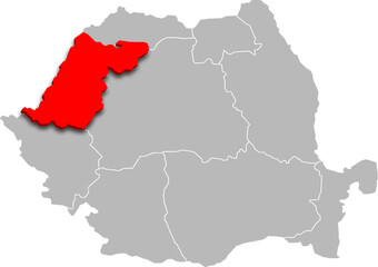 crisana map ADMINISTRATIVE DIVISIONS of ROMANIA 3d isometric map
