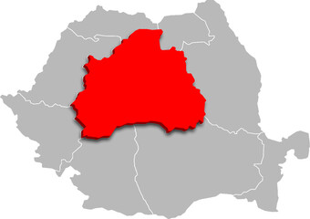 transilvania map ADMINISTRATIVE DIVISIONS of ROMANIA 3d isometric map