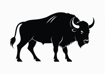 buffalo silhouette vector illustration 