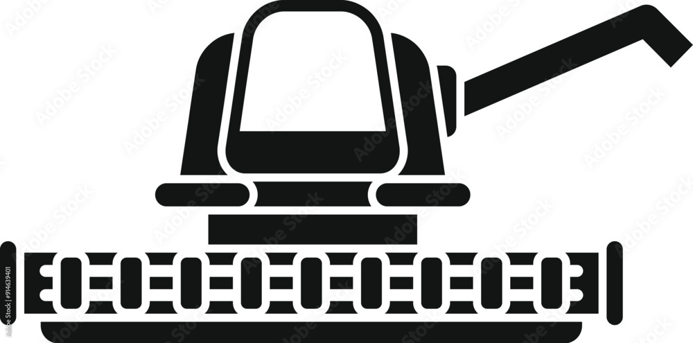 Poster smart farm combine harvester using modern technologies icon. simple illustration of smart farm combi