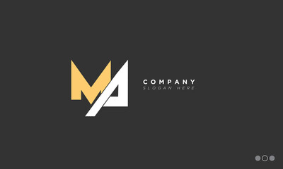MA Alphabet letters Initials Monogram logo AM, M and A