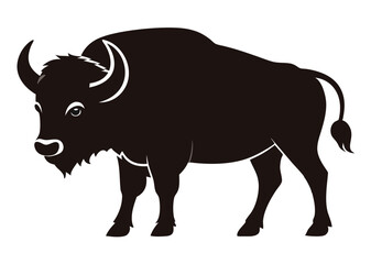 buffalo silhouette vector illustration 