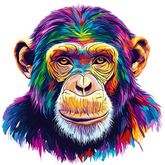 Obraz premium Chimpanzee (Pan troglodytes), transparent background