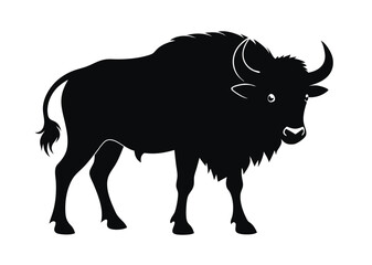 buffalo silhouette vector illustration 