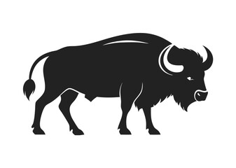 buffalo silhouette vector illustration 