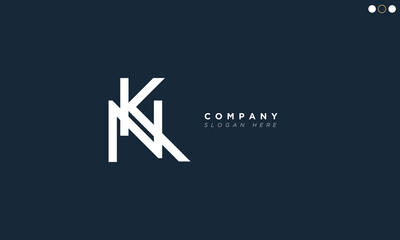 NK Alphabet letters Initials Monogram logo 