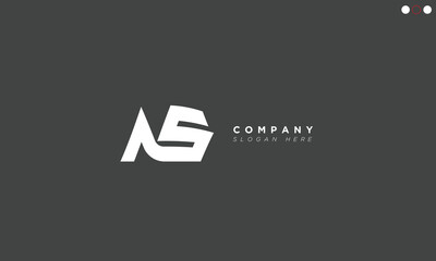 AS Alphabet letters Initials Monogram logo 