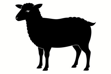 Obraz premium Silhouette of sheep, sheep icon, Sheep silhouette isolated on white background. Vector illustration