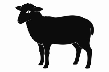 
Silhouette of sheep, sheep icon, Sheep silhouette isolated on white background. Vector illustration

