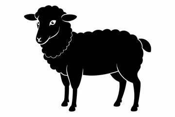 
Silhouette of sheep, sheep icon, Sheep silhouette isolated on white background. Vector illustration


