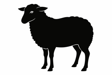 
Silhouette of sheep, sheep icon, Sheep silhouette isolated on white background. Vector illustration

