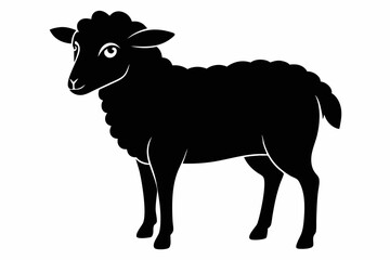 
Silhouette of sheep, sheep icon, Sheep silhouette isolated on white background. Vector illustration

