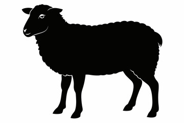 
Silhouette of sheep, sheep icon, Sheep silhouette isolated on white background. Vector illustration

