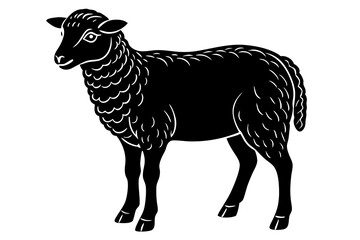 
Silhouette of sheep, sheep icon, Sheep silhouette isolated on white background. Vector illustration

