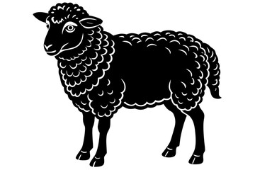 
Silhouette of sheep, sheep icon, Sheep silhouette isolated on white background. Vector illustration

