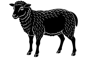 
Silhouette of sheep, sheep icon, Sheep silhouette isolated on white background. Vector illustration


