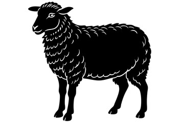 
Silhouette of sheep, sheep icon, Sheep silhouette isolated on white background. Vector illustration

