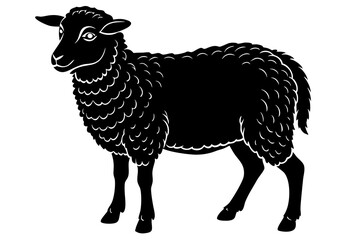 
Silhouette of sheep, sheep icon, Sheep silhouette isolated on white background. Vector illustration

