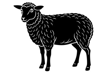 
Silhouette of sheep, sheep icon, Sheep silhouette isolated on white background. Vector illustration

