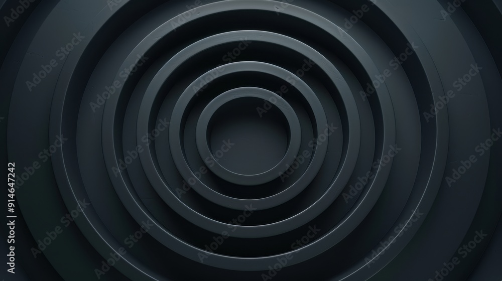 Poster abstract concentric circles in dark shades create a striking visual depth. ideal for backgrounds and
