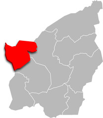 ACQUAVIVA municipality map ADMINISTRATIVE DIVISIONS of SAN MARINO 3d isometric map