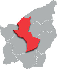 BORGO MAGGIORE municipality map ADMINISTRATIVE DIVISIONS of SAN MARINO 3d isometric map