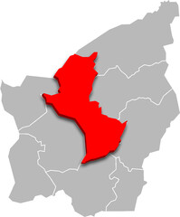 BORGO MAGGIORE municipality map ADMINISTRATIVE DIVISIONS of SAN MARINO 3d isometric map