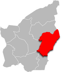 FAETANO municipality map ADMINISTRATIVE DIVISIONS of SAN MARINO 3d isometric map