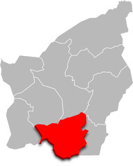FIORENTINO municipality map ADMINISTRATIVE DIVISIONS of SAN MARINO 3d isometric map