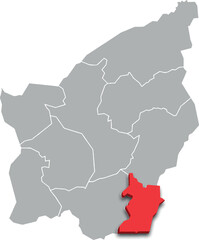 MONTEGIARDINO municipality map ADMINISTRATIVE DIVISIONS of SAN MARINO 3d isometric map