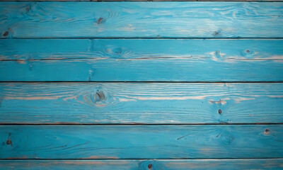 Obraz premium vintage blue wood background texture. Old painted wood with nail holes and knots. Outdoor wooden long stripes Rustic Wallpaper for product display.