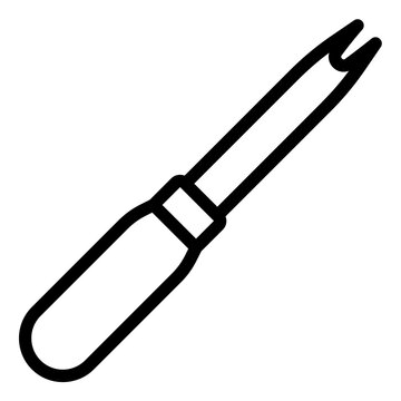 black outline nail cuticle pusher tool clip art preview