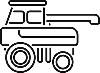 Simple icon of an agricultural machine harvesting crops, symbolizing farming and agriculture