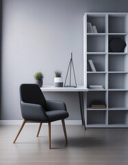 displays an interior that highlights a chair as the main focus. generative ai