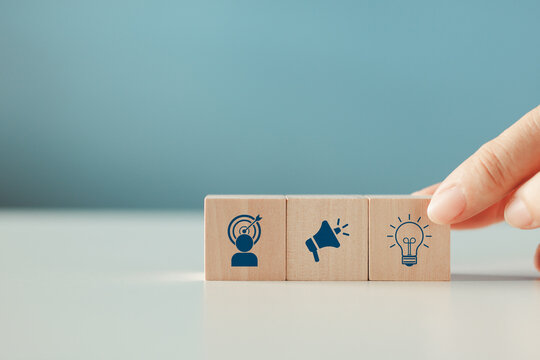 Creative marketing concept. Creating unique campaign for personalized marketing by leveraging digital channels and utilizing data driven insights. Innovative approach to advertising and promotion.