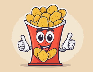 Modern mascot potato chips 