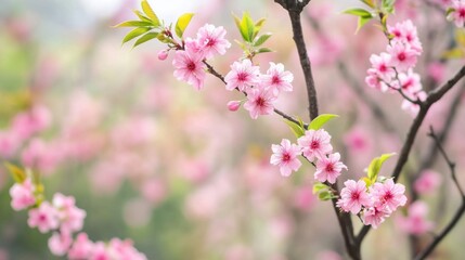 Pink Cherry Blossom Branch