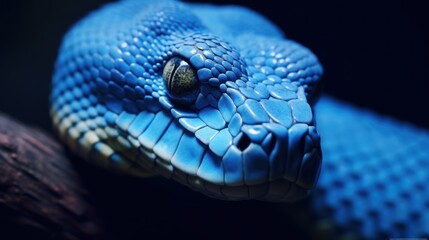 Obraz premium Close Up of Blue Snake