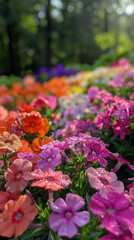 Obraz premium A field of flowers with a rainbow of colors
