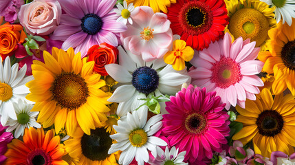 Fototapeta premium Bright and Colorful Printable Flower Assortment for Crafting, Scrapbooking, and Decor