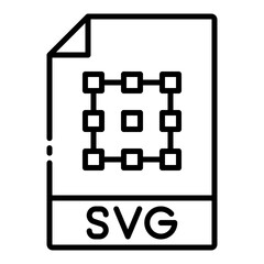 Icon representing an SVG file format for scalable vector graphics.