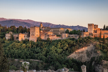 Fototapeta premium Sunset view of the Alhambra in Granada.